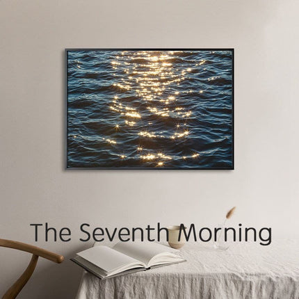 Korea ins sea waves shimmering decorative painting bedroom bedside hanging painting living room sofa background wall restaurant mural