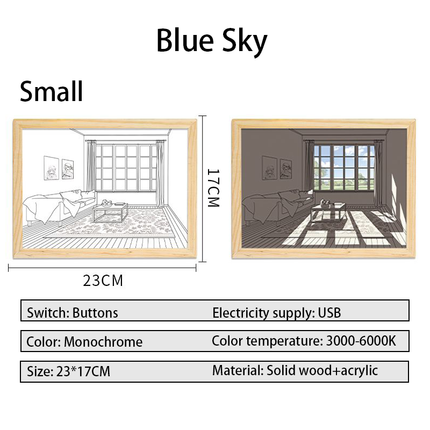 ins bedside light painting decorative painting Korea warm modern simple sunshine painting 520 gift small night light gift