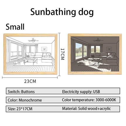 ins bedside light painting decorative painting Korea warm modern simple sunshine painting 520 gift small night light gift