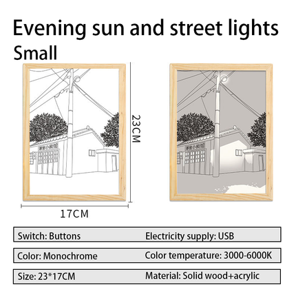 ins bedside light painting decorative painting Korea warm modern simple sunshine painting 520 gift small night light gift