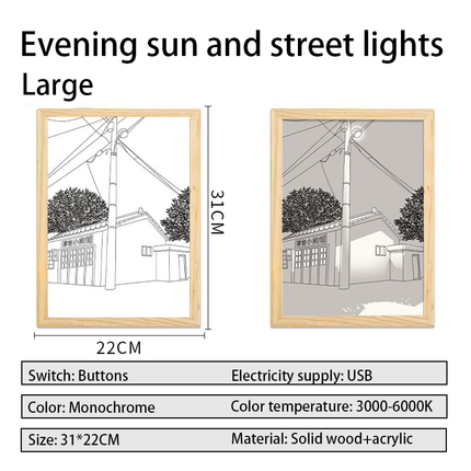 ins bedside light painting decorative painting Korea warm modern simple sunshine painting 520 gift small night light gift