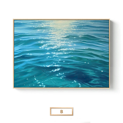 Korea ins sea waves shimmering decorative painting bedroom bedside hanging painting living room sofa background wall restaurant mural