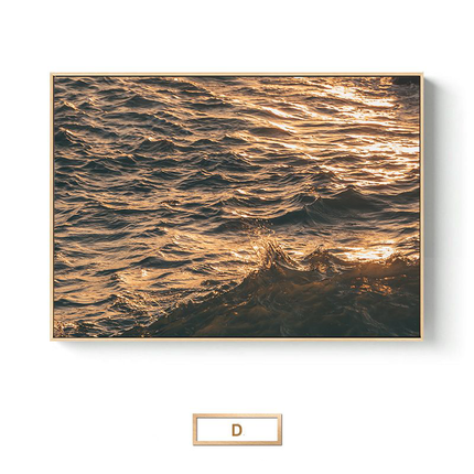 Korea ins sea waves shimmering decorative painting bedroom bedside hanging painting living room sofa background wall restaurant mural