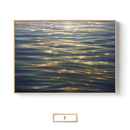 Korea ins sea waves shimmering decorative painting bedroom bedside hanging painting living room sofa background wall restaurant mural