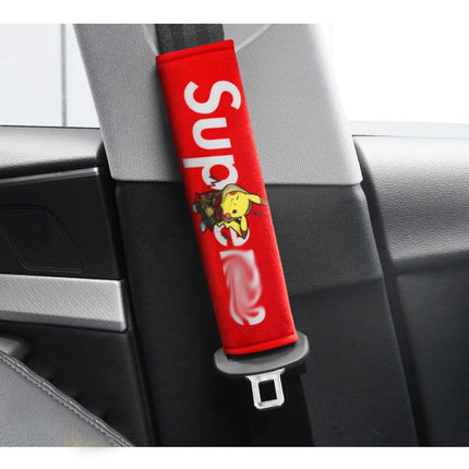 Super style JDM Cartoon car seat belt shoulder pads Short fleece safety belts for use in automobiles Personalized car decoration
