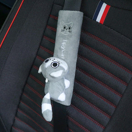 Cartoon Car Seat Belt Cover Universal Auto Seat Belt Shoulder Pad Warm Flannel Interior Seat Cushion Protector Safety Protection
