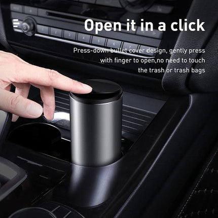 Car Trash Bin Auto Trash Dust Alloy Garbage Can Dust Case Storage Box Organizer Storage Auto Accessories