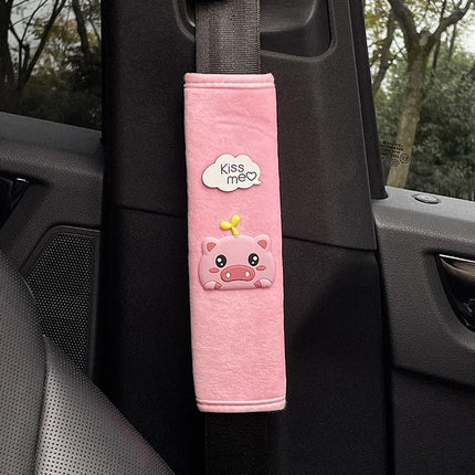 1pc Cute Cartoon Toy Animal Car Seatbelt Cover Seat Belt Harness Cushion Auto Shoulder Strap Protector Pad for Children/ Kids