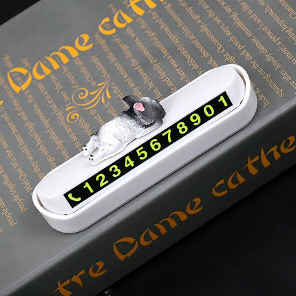 Car Phone Number Night Luminous Bulldog Temporary Parking Card Phone Number Car Plate Car Accessories Styling Car Sticker