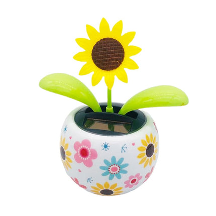 Solar Powered Dancing Flower Swinging Car Dashboard Ornaments Auto Interior Decoration Gifts Toy Car Decor Car Accessories
