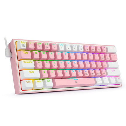 Fizz K617 RGB USB Mini Mechanical Gaming Wired Keyboard Red Switch 61 Key Gamer for Computer PC Laptop detachable cable