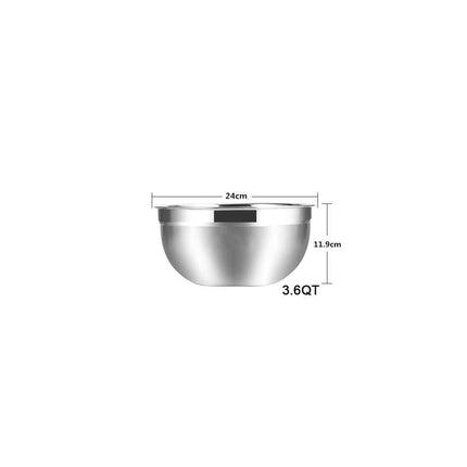 LMETJMA Stainless Steel Mixing Bowls Non Slip Nesting Whisking Bowls Set Kitchen Mixing Bowls For Salad Cooking Baking KC0257