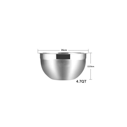 LMETJMA Stainless Steel Mixing Bowls Non Slip Nesting Whisking Bowls Set Kitchen Mixing Bowls For Salad Cooking Baking KC0257