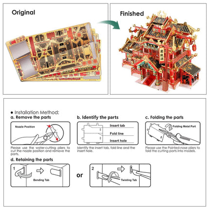 3D Metal Puzzle -Restaurant DIY Assemble Jigsaw Toy ,Model Building Kits Christmas and Birthday Gifts for Adults Kids