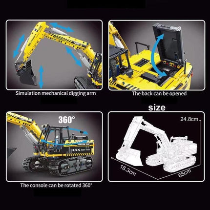 Technical Car Excavator APP Remote Control Moter Power T4001 Bricks Building Blocks Engineering Truck Toys Kids Moc Sets Gift