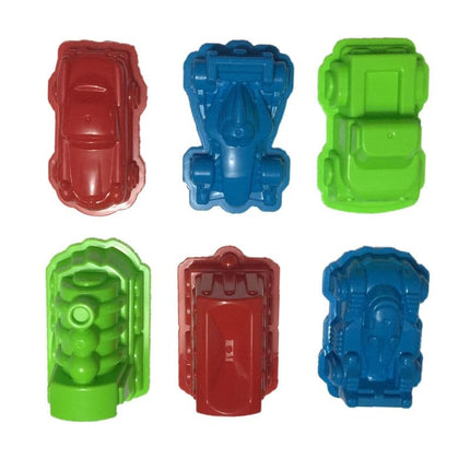 6 Pcs Car Suit Power Playing Sand Molds Space Playing Sand Car Molds Puzzle Beach Toy Kit