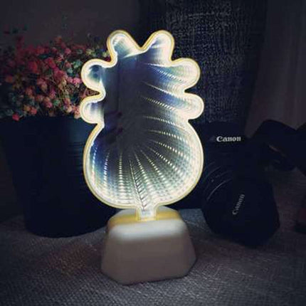 Night Light Tunnel Lamps Infinity Mirror Lights LED Night Lamp Cute 3D Heart Creative Novelty Cactus Unicorn For Home Led