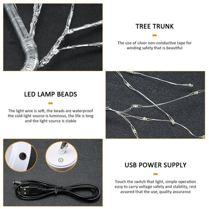 Tabletop Bonsai Tree Light Branch USB LED Lamp for Party Wedding Festival Home Decor LED Copper Wire Lamp