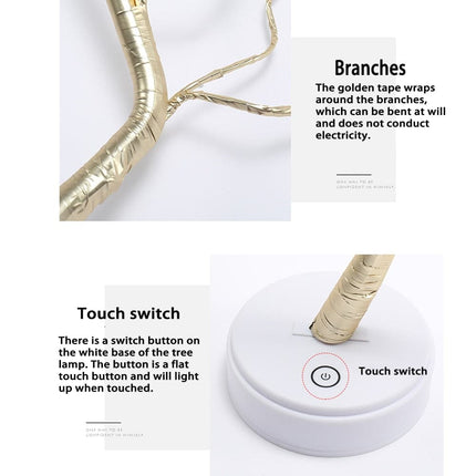 Tabletop Bonsai Lamp Tree Lamp DIY Artificial Light Tree Light Touch Switch Battery USB Operated LED Night Light Bedroom Decor