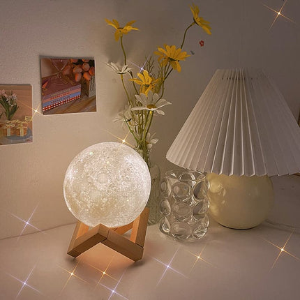 3D Moon Night Light Galaxy Starry Table Lamps Portable LED Lamp Romantic Decorative Lighting Kids Room Ornament Creative Decor