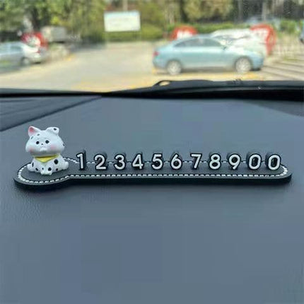 Car Temporary Parking Card Car Phone Number plate Car decoration Cartoon animal car interior Portable  telephone number plate