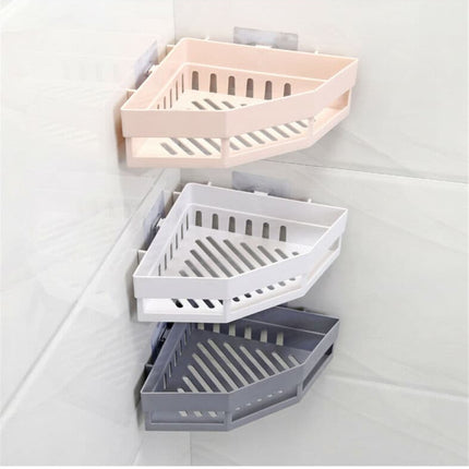Bathroom Corner Shelf Without Drilling Organizer Toilet Shampoo Gel Storage Basket Decoration Shower Rack Holder Accessories
