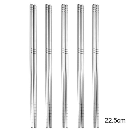 Reusable Sushi Chopsticks Set 304 Stainless Steel Non-Slip Japanese Food Chinese Korean Metal Chop Sticks Dishwasher Safe
