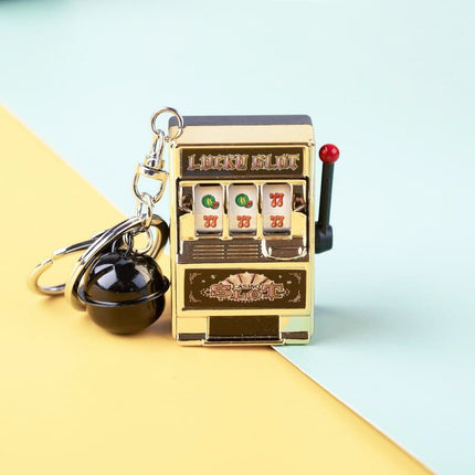 1pc Lucky Jackpot Mini Fruit Slot Machine Fun Birthday Keychain Gift Kids Educational Toy Coin Operated Games Gambling Machine