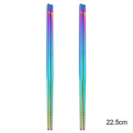 Reusable Sushi Chopsticks Set 304 Stainless Steel Non-Slip Japanese Food Chinese Korean Metal Chop Sticks Dishwasher Safe