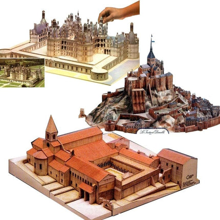 Cathedral Castle Architecture Series LInstant Retro Hand-painted Paper Model DIY Handmade Toy