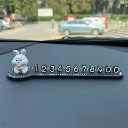 Car Temporary Parking Card Car Phone Number plate Car decoration Cartoon animal car interior Portable  telephone number plate