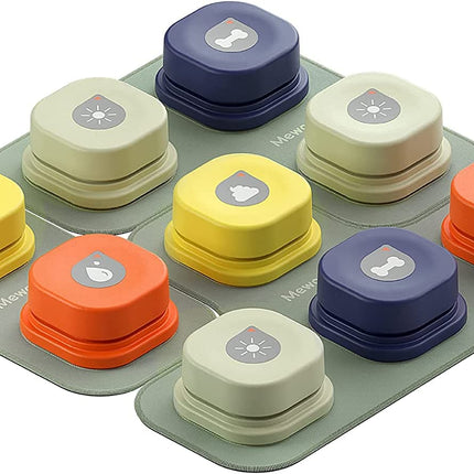 MEWOOFUN Dog Button Record Talking Pet Communication Vocal Training Interactive Toy Bell Ringer With Pad and Sticker Easy To Use