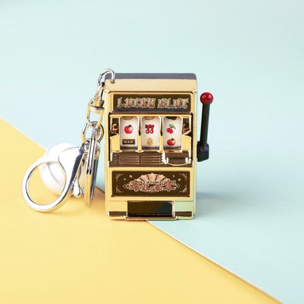 1pc Lucky Jackpot Mini Fruit Slot Machine Fun Birthday Keychain Gift Kids Educational Toy Coin Operated Games Gambling Machine