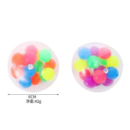 Glitter Foam Led Colored Bead Grape Vent Ball Antistress Stress Relief Fidget Toy Squishy Stressball Ball with Balls Inside