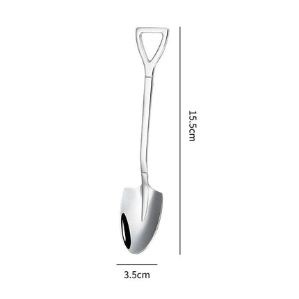 Shovel Spoon Stainless Steel Teaspoon For Coffee Spoon Fruit Ice Cream Dessert Scoop Kitchen Accessories Wedding Christmas Gift