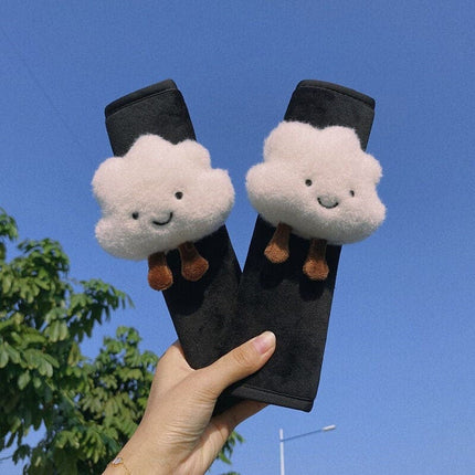 Car Accessories Decorate Seat Belt Cover Shoulder Strap Harness Cushion Cartoon Cloud Car Seatbelt Shoulder Pad Protector