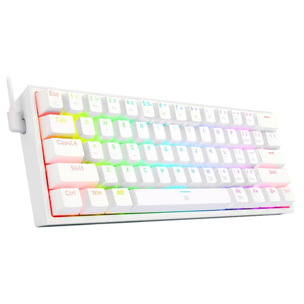 Fizz K617 RGB USB Mini Mechanical Gaming Wired Keyboard Red Switch 61 Key Gamer for Computer PC Laptop detachable cable