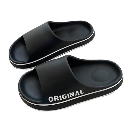 Women Thick Sole Summer Beach Slides Bathroom Anti-Slip Slipper Soft Sandals Fashion Flip-Flops Ultra-Light Letter Shoe