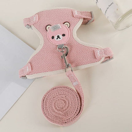 Dog Leash Cute Small Pet Vest Undershirt Type Breathable Adjustable Chest Harness Outdoor Walking Pet Supplies