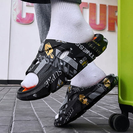 Men's Slippers Summer Fashion Slip-on Beach Slippers Men's Casual Camouflage Shoes EVA Thick Bottom Anti-slip Flip Flops
