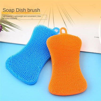 Kitchen Silicone Sponge Dish Washing Scrubber Household Pot Bowl Cleaning Sponge Portable Kitchen Gadgets Brush Accessories