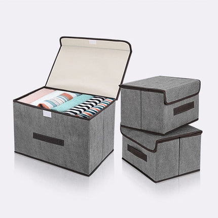 Fold Non-woven Fabric Storage Box Gray Home Supplies Clothing Underwear Sock And Kid Toy Storage Organizer Cosmetics