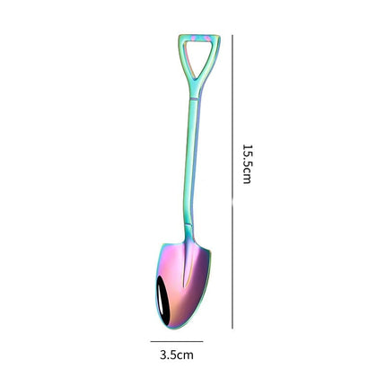 Shovel Spoon Stainless Steel Teaspoon For Coffee Spoon Fruit Ice Cream Dessert Scoop Kitchen Accessories Wedding Christmas Gift