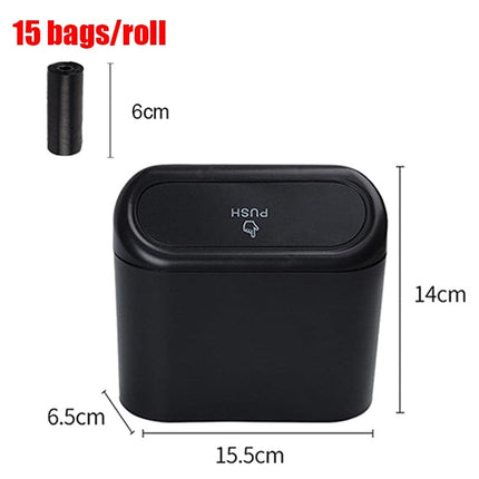 Hanging Car Trash Can Vehicle Garbage Dust Case Storage Box ABS Square Pressing Trash Bin Auto Interior Accessories for Car