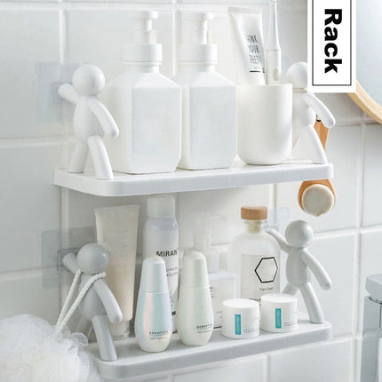 Bathroom Shelves No-drill Corner Shelf Shower Towel Shampoo Storage Rack Cosmetic Toilet Organizer Bathroom Kitchen Accessories