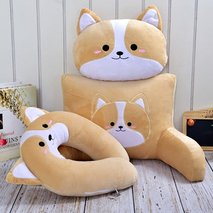 Corgi Shiba Inu Cartoon Car Headrest Neck Protection Pillow A Pair Of U-shaped Pillow Car Waist By Four Seasons Universal