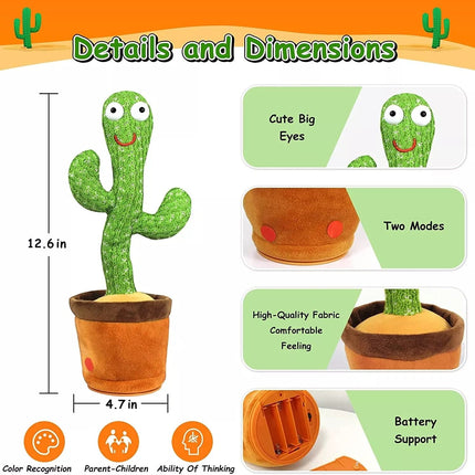 Birthday Present Dancing Cactus Electron Plush Toy Soft Plush Doll Babies Cactus That Can Sing And Dance Voice Interactive Bled