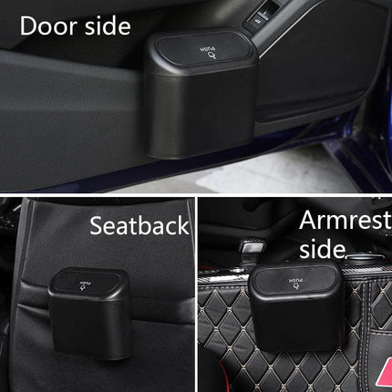 Hanging Car Trash Can Vehicle Garbage Dust Case Storage Box ABS Square Pressing Trash Bin Auto Interior Accessories for Car