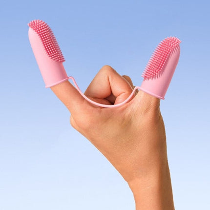 Dog Toothbrush 2-Finger Small Finger Brushes with Soft Bristles Pet Dental Care