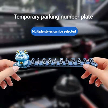 Car Temporary Parking Card Car Phone Number plate Car decoration Cartoon animal car interior Portable  telephone number plate